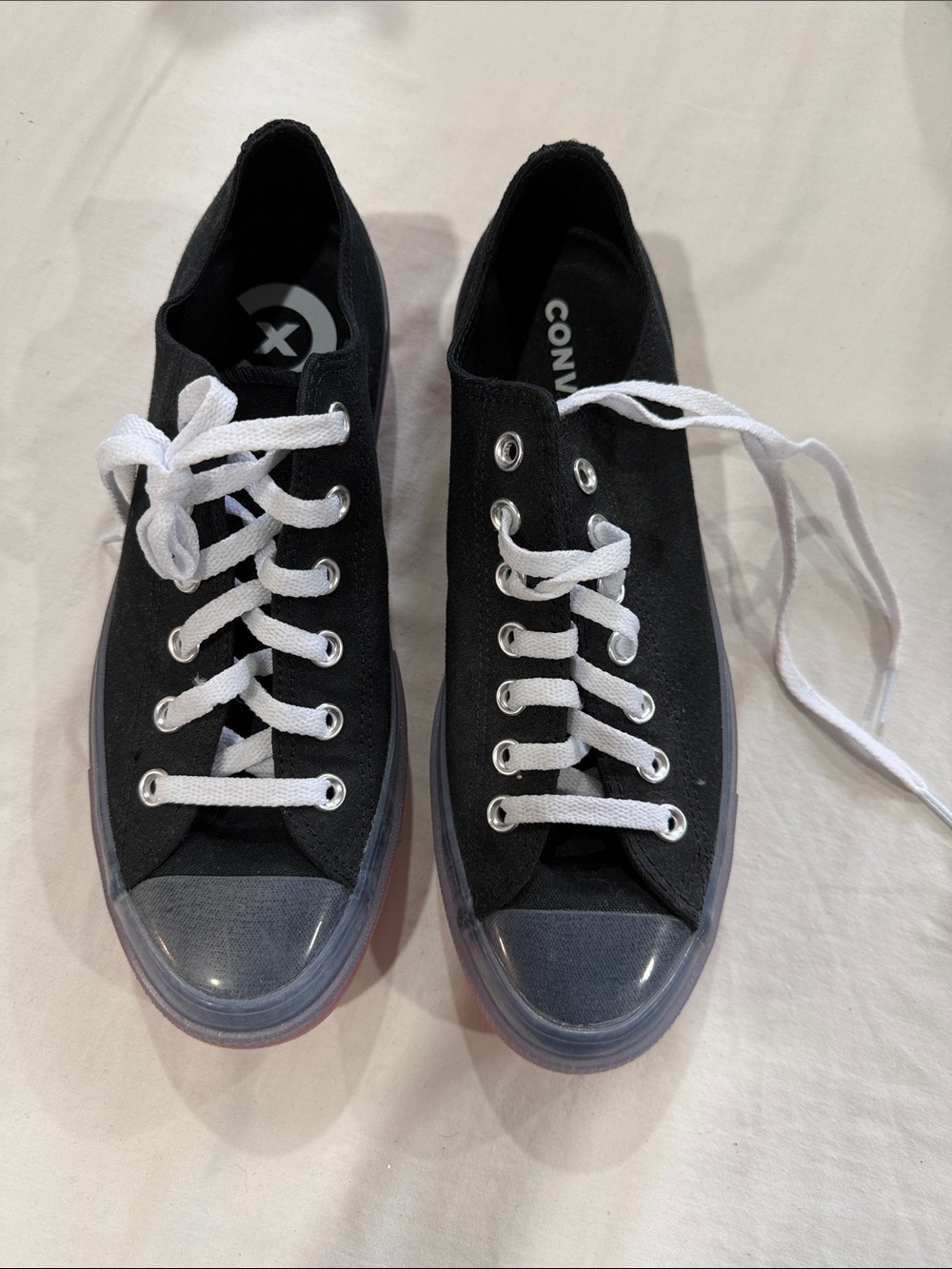 Converse Black Canvas Low-Top Sneakers with White Laces